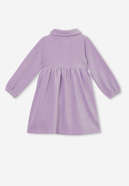 Cotton On - Christine long sleeve dress - lilac drop/rib