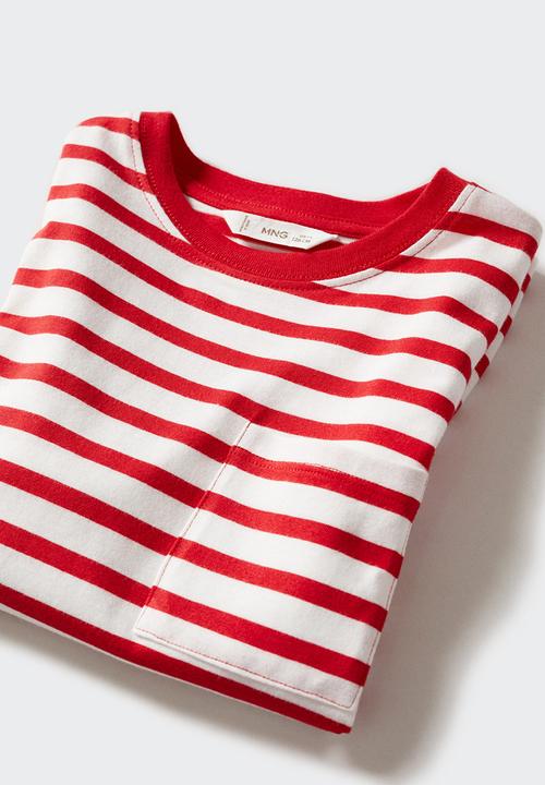MANGO - T-shirt bande4 - red