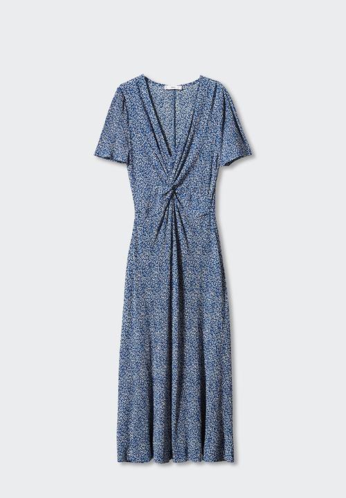 MANGO - Dress poma - mid blue