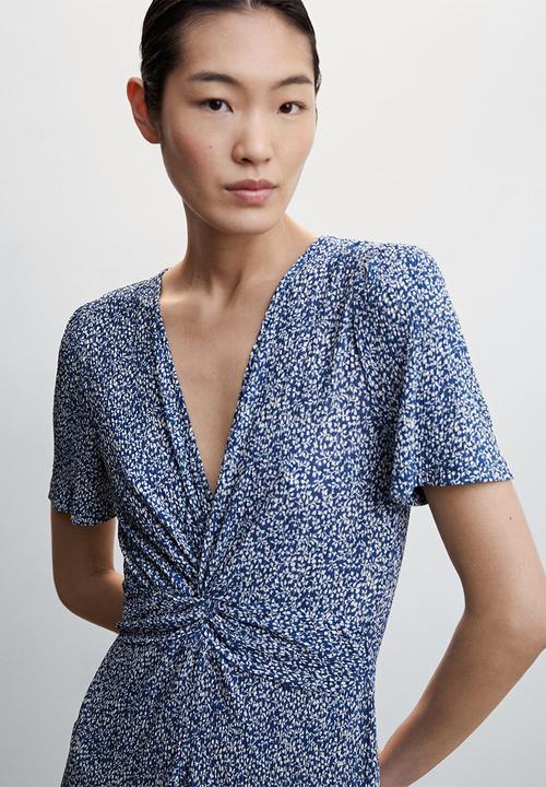 MANGO - Dress poma - mid blue