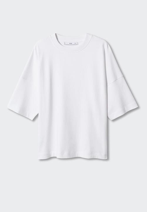 MANGO - T-shirt sita - white