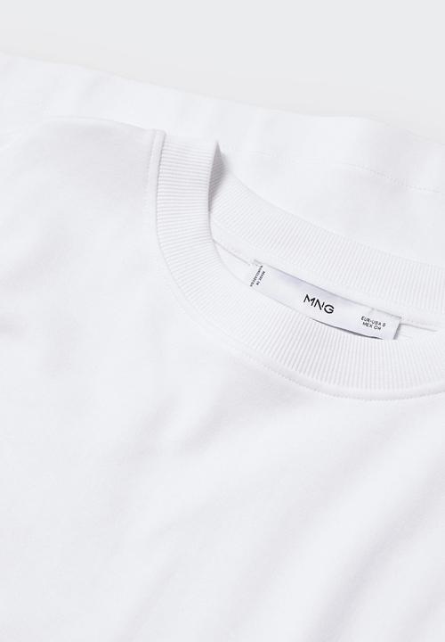 MANGO - T-shirt sita - white