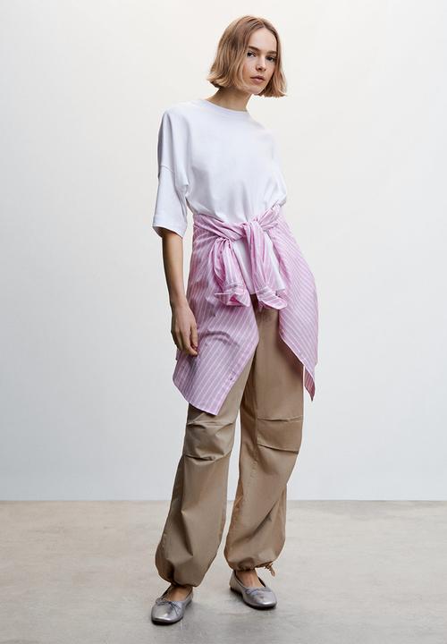 MANGO - T-shirt sita - white