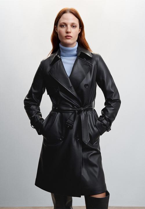 MANGO - Trench coat polanapu - black