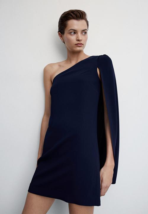 MANGO - Dress lemon - dark blue