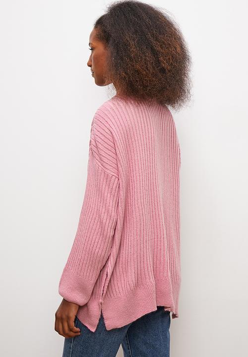 edit - Longer length pullover - mid pink