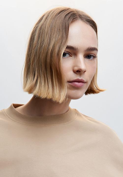 MANGO - T-shirt sita - light beige