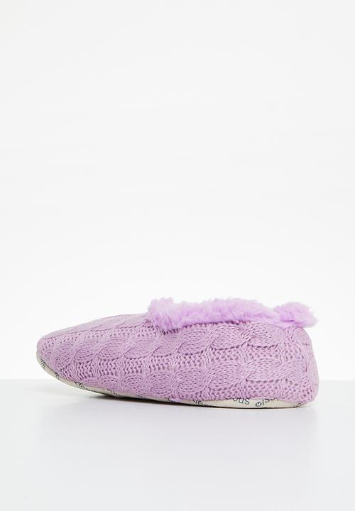 snoozies!® - Keep me in stitches slipper - mauve
