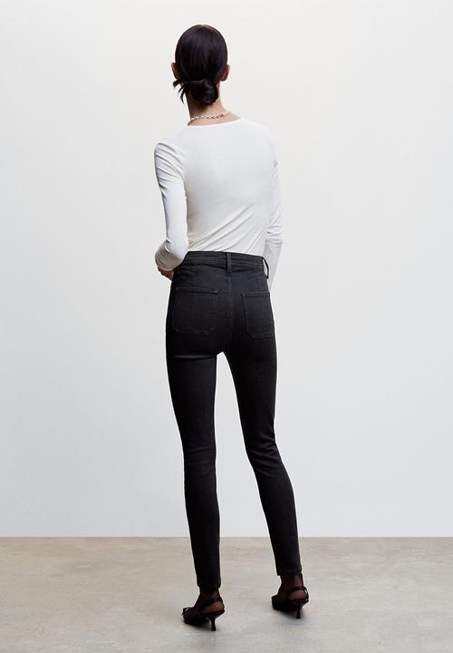 MANGO - Jeans jegging - black denim
