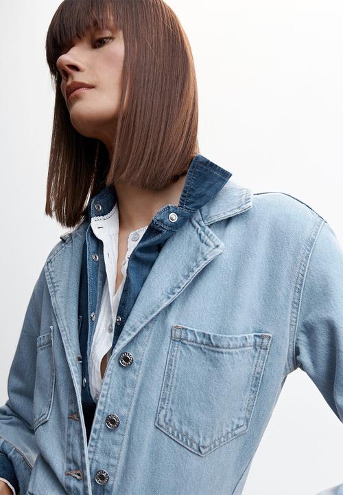 MANGO - One-piece suit susan - open blue