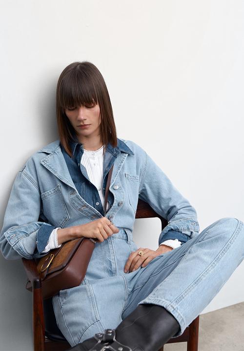 MANGO - One-piece suit susan - open blue
