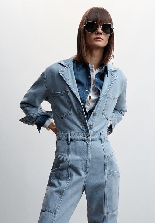 MANGO - One-piece suit susan - open blue