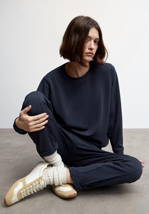 MANGO - Sweatshirt pique - navy