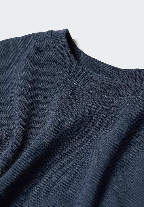 MANGO - Sweatshirt pique - navy