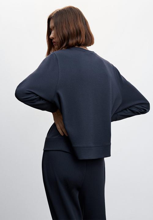 MANGO - Sweatshirt pique - navy