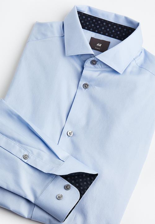H&M - Slim fit premium cotton shirt - light blue