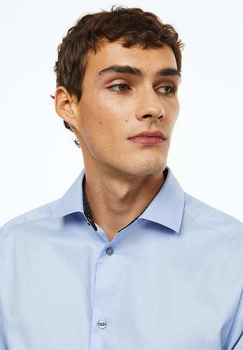 H&M - Slim fit premium cotton shirt - light blue