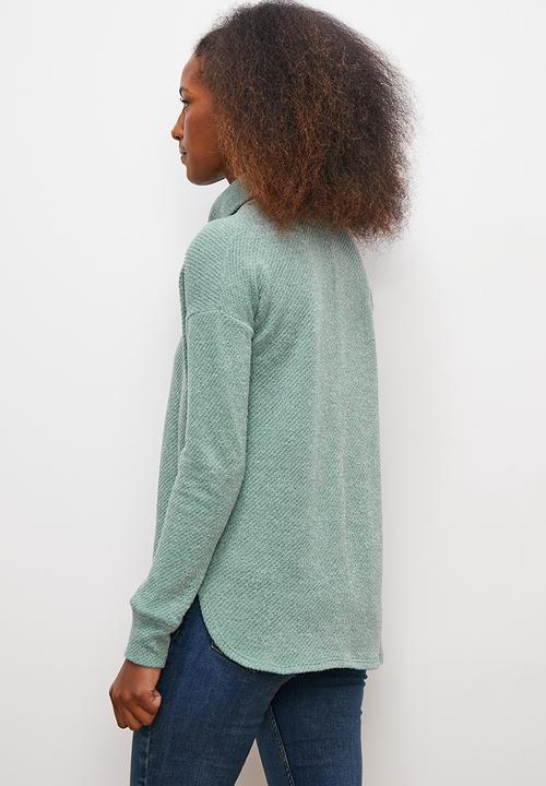 edit - Slouchy cowl tunic - sage