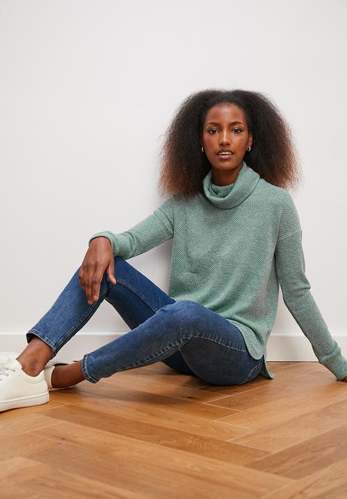 edit - Slouchy cowl tunic - sage
