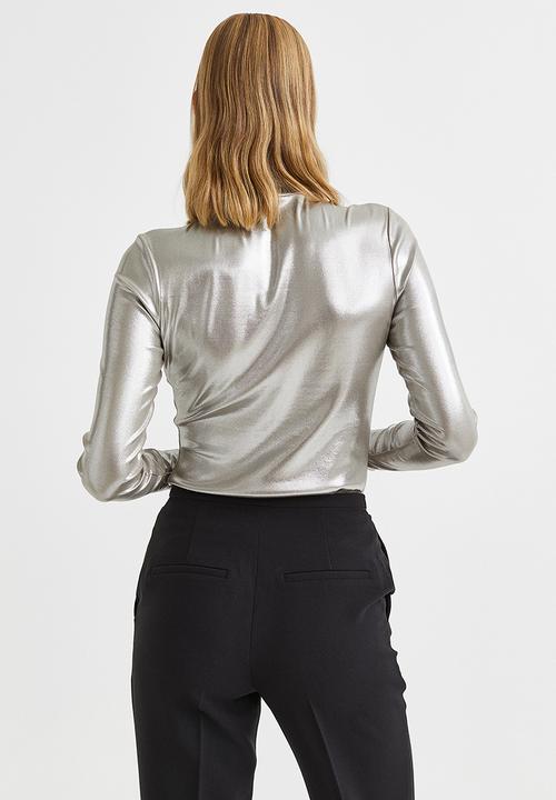 H&M - Polo-neck top - silver-coloured
