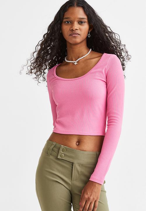 H&M - Ribbed jersey top - pink