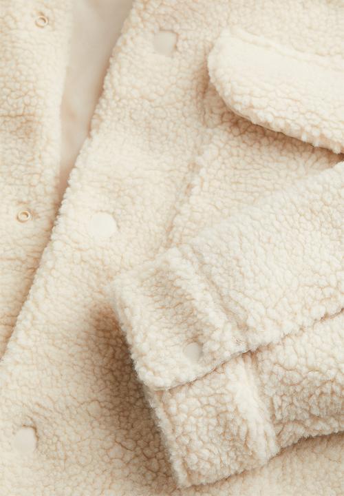 H&M - Relaxed fit teddy overshirt - cream