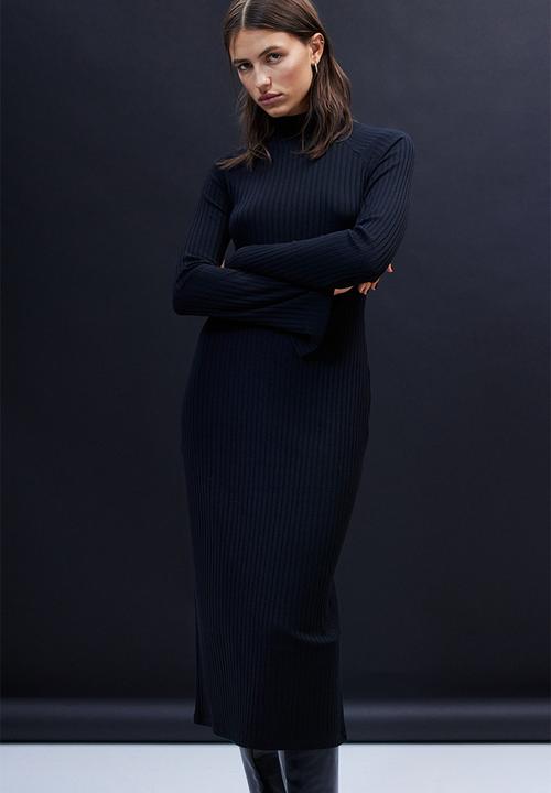 H&M - Turtleneck ribbed dress - black