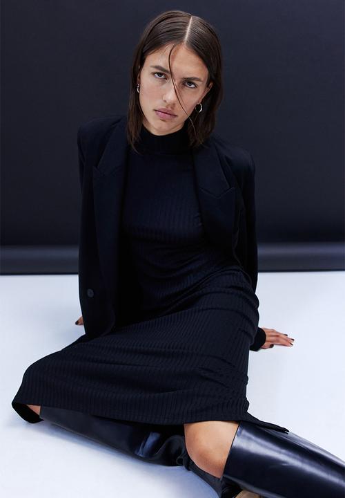H&M - Turtleneck ribbed dress - black