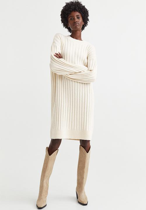 H&M - Rib-knit dress - cream