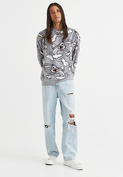 H&M - Relaxed fit sweatshirt - grey/looney tunes