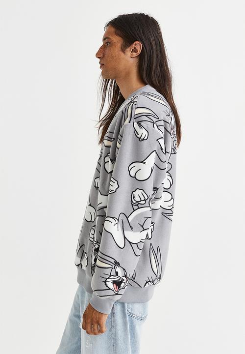 H&M - Relaxed fit sweatshirt - grey/looney tunes