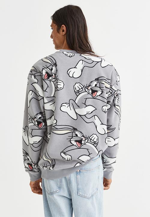 H&M - Relaxed fit sweatshirt - grey/looney tunes