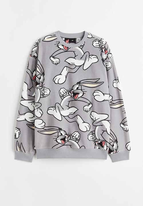 H&M - Relaxed fit sweatshirt - grey/looney tunes