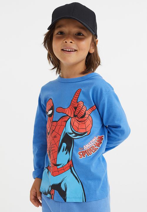 H&M - 3-pack printed tops - blue/spider-man