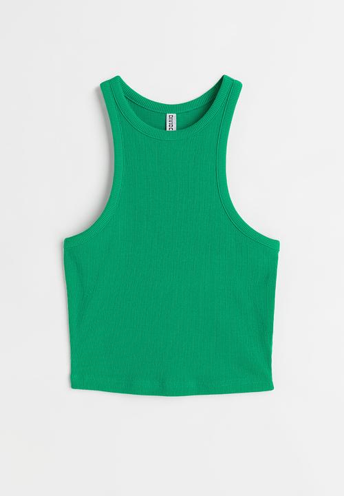 H&M - Ribbed vest top - green