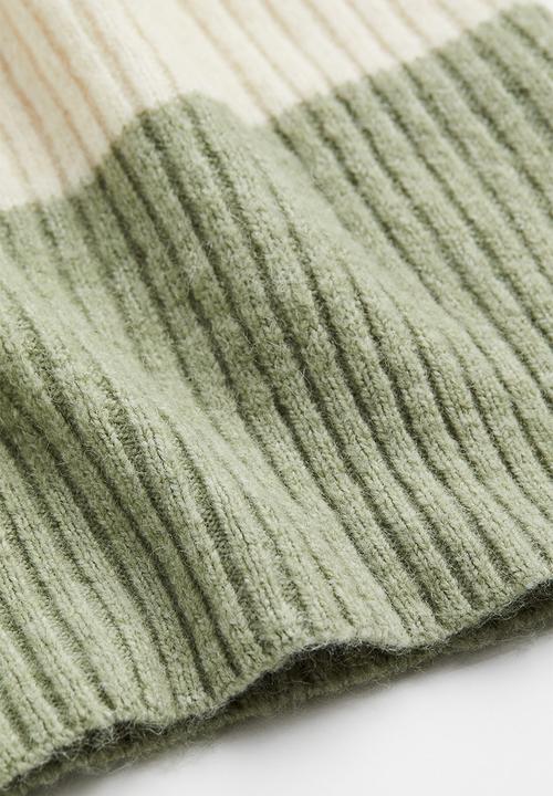 H&M - Rib-knit jumper - green/striped