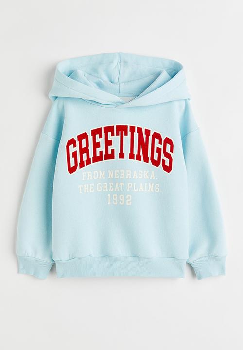 H&M - Printed hoodie - light turquoise/greetings