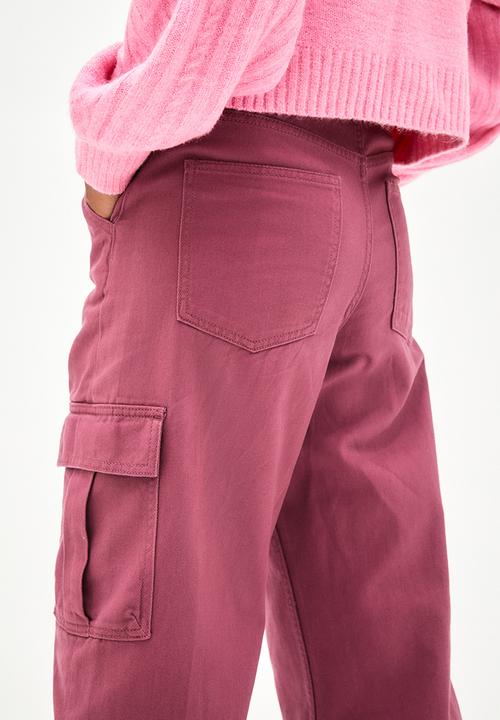 H&M - 90s baggy high waist jeans - dark pink