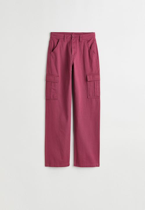 H&M - 90s baggy high waist jeans - dark pink