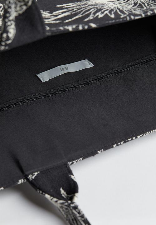 H&M - Jacquard-weave handbag - black/patterned