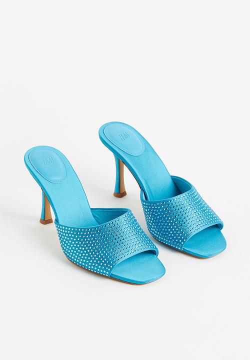 H&M - Rhinestone-embellished mules - turquoise
