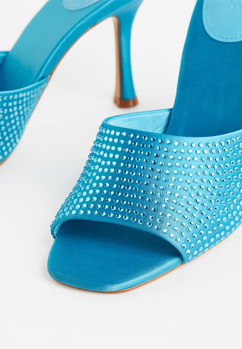 H&M - Rhinestone-embellished mules - turquoise