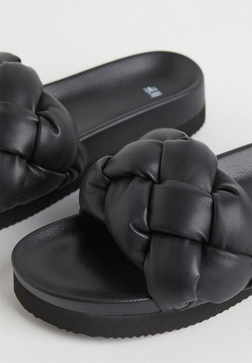 H&M - Braided slides - black