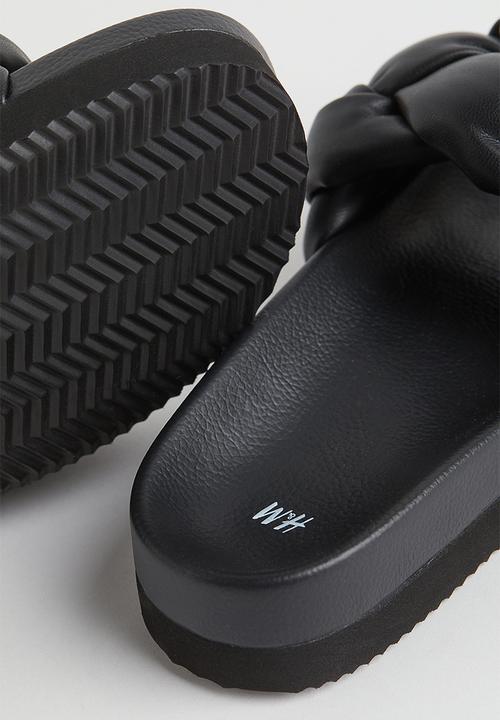 H&M - Braided slides - black