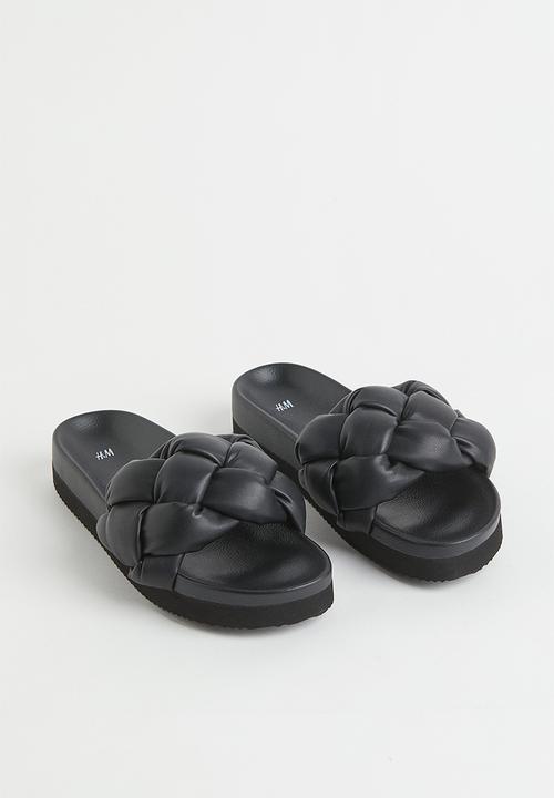 H&M - Braided slides - black