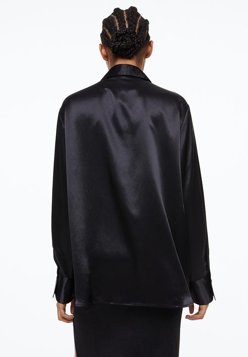 H&M - Satin shirt - black
