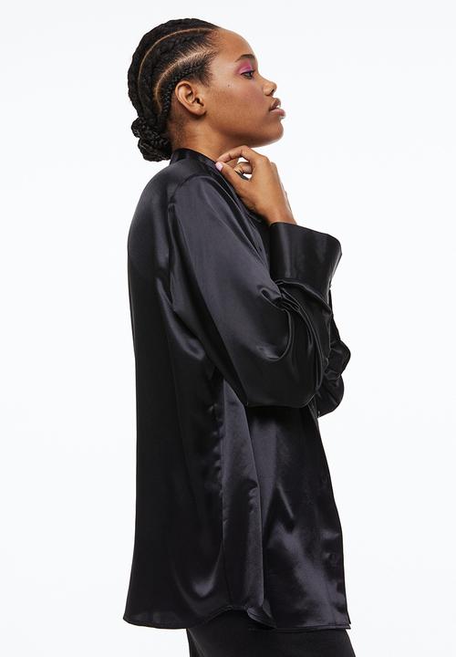 H&M - Satin shirt - black