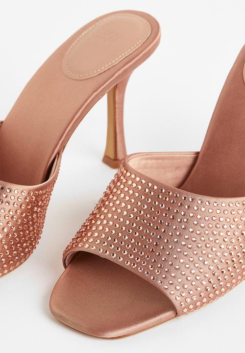H&M - Rhinestone-embellished mules - beige