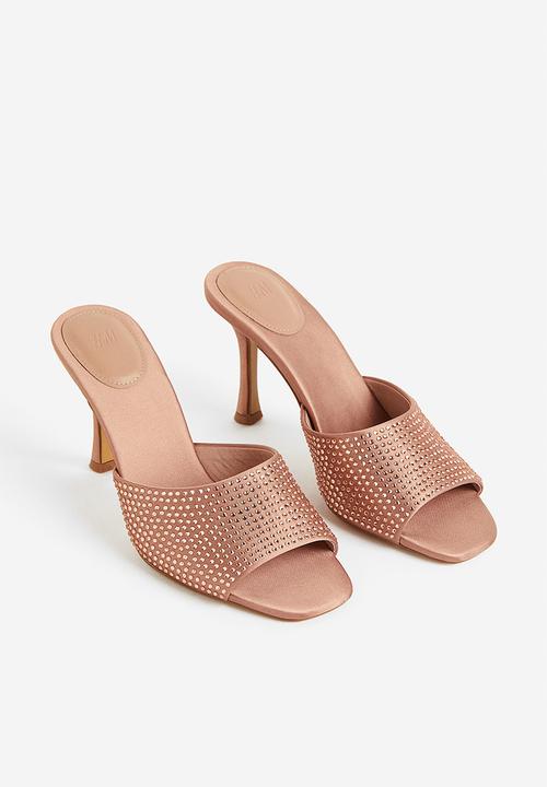 H&M - Rhinestone-embellished mules - beige
