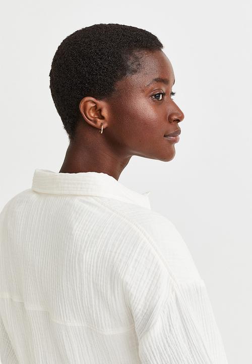 H&M - Crinkled cotton shirt - cream